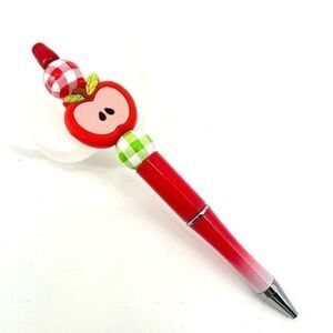 Apple teacher fall pen handmade NEW red white green